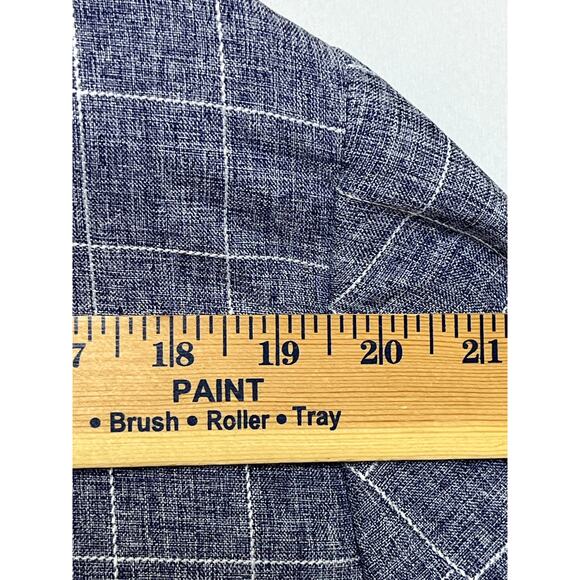 PJ Paul Jones Men’s XXL Blue White Windowpane Check 2 Button Long Sleeve Blazer - Picture 6 of 9